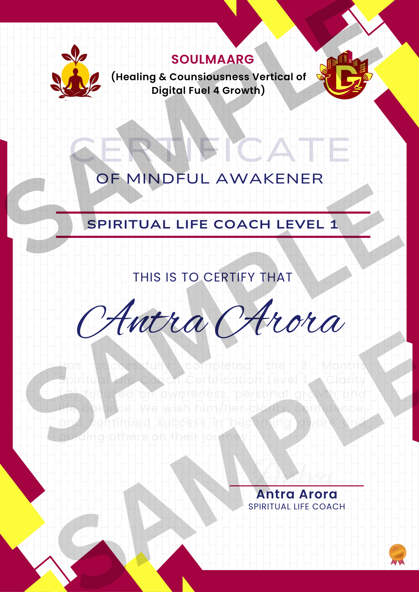spiritual life coach certification level 1